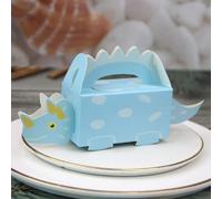 10 Unids Dinosaur Party Candy Cookie Box Kids Jungle Fiesta de cumpleaños Decoración Favores Cajas de Embalaje de Regalo Suministros para Baby Shower-10pcs Azul,17x8cm