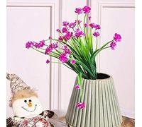 10 unids flores artificiales Faux plástico verdor arbustos falsos plantas artificiales Artificial Ramo for colgar Sampana Centros de boda Decoración(Rose Red)