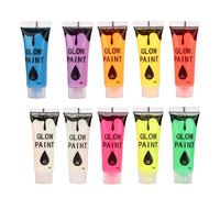 10 Unids Fluorescente de Uñas DIY Body Art Pintura Impresión Resplandor Herramienta Brillante UV Pintura Corporal Luz Negra Maquillaje Bodypainting Neon Blacklight Bodypaint Pinturas faciales