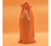 10 unids/lote 15x35cm Navidad Año Nuevo Fiesta Champán Vino Tinto Cordón Lino Botella de Vino Bolsas de Embalaje Decoración Regalo-naranja-15x35cm lino