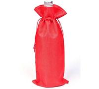 10 unids/lote 15x35cm Navidad Año Nuevo Fiesta Champán Vino Tinto Cordón Lino Botella de Vino Bolsas de Embalaje Decoración Regalo-rojo-15x35cm lino
