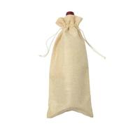 10 unids/lote 15x35cm Navidad Año Nuevo Fiesta Champán Vino Tinto Cordón Lino Botella de Vino Bolsas de Embalaje Decoración Regalo-beige amarillo-15x35cm lino