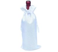 10 unids/lote 15x35cm Navidad Año Nuevo Fiesta Champán Vino Tinto Cordón Lino Botella de Vino Bolsas de Embalaje Decoración Regalo-15x35cm lino