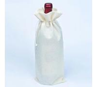 10 unids/lote 15x35cm Navidad Fiesta de Año Nuevo Champán Vino Tinto Cordón Lino Botella de Vino Bolsas de Embalaje Decoración Regalo-Cremoso-15x35cm Lino
