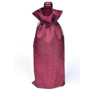 10 unids/lote 15x35cm Navidad Fiesta de Año Nuevo Champán Vino Tinto Cordón Lino Botella de Vino Bolsas de Embalaje Decoración Regalo-vino oscuro rojo-15x35cm lino