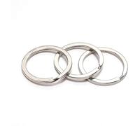 10 unids/lote 25 28 30mm oro redondo plano llavero cierre resultados llavero ranurado anillo plateado llavero para la fabricación de joyas (cromado, 25 mm × 10 piezas) La moda se procesa