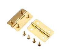 10 unids/lote 30 * 21mm bisagras planas + 40 tornillos Mini bisagra de 4 agujeros filete dorado muebles de acero inoxidable madera