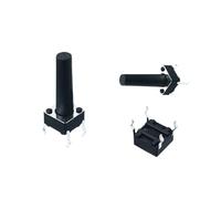 10 unids/lote 6x6mm altura 15mm 15,5mm pin de cobre botón Interruptor táctil 4 pines pequeño interruptor eléctrico 6x6x15mm(6x15.5 Black,100000 Times Life)
