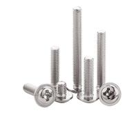 10 unids/lote A2-70 de acero inoxidable PWM Phillips Pan cabeza de armazón redondo con cuello de arandela tornillo M2 M2.5 M3 M 4M5 DIN967(40mm x10pcs,M3)