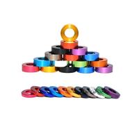 10 unids/lote Alu arandela plana M3 M4 M5 M6 M8 M10 junta de arandelas planas de aluminio anodizado colorido(M5x12x2,Red)
