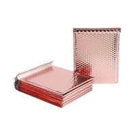 10 Unids/lote Bolsas Acolchadas de Papel de Aluminio con Burbujas Metálicas de Oro Rosa Bolsas Postales Aluminizadas Embalaje de Regalo Sobres de Envío Acolchados-Oro Rosa-25 * 30 cm