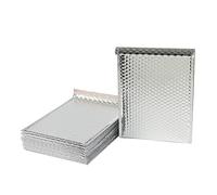10 Unids/lote Bolsas Acolchadas De Papel De Aluminio De Burbuja Metálica De Oro Rosa Bolsas Postales Aluminizadas Embalaje De Regalo Sobres De Envío Acolchados-Plata-13 * 18cm