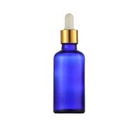 10 unids/lote botella de aceite refinado de vidrio de laboratorio azul con goteros de vidrio dorado/círculo for experimento escolar(10ml Silver)