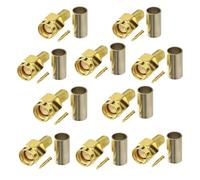10 unids/lote conector macho SMA y enchufe hembra, conector de engarzado macho hembra RP SMA for Cable Coaxial serie RG(No 1 SMA M)