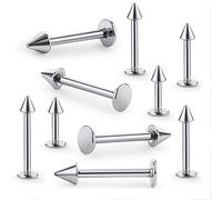 10 unids/lote Cono Tachuelas Labret Piercing 1.2 mm 16G Acero Quirúrgico Nariz Piercing en el Labio Tragus Helix Cartílago Piercing de Oreja Joyería para el Cuerpo y Piercing Fashion Processing