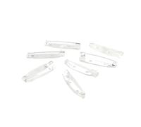 10 Unids/lote De Alfileres De Base De Clip De Broche De 15-35 Mm En Blanco for Suministros De Joyería DIY(Silver,20mm)