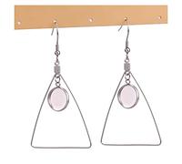 10 unids/lote de aretes de acero inoxidable cabujón bases, pendientes en blanco DIY geométrico 12 mm bisel bandeja para aretes fabricación de joyas tl818 (color: triángulo)