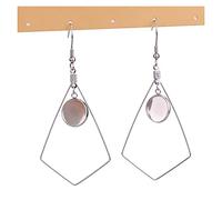 10 unids/lote de aretes de acero inoxidable cabujón bases, pendientes en blanco DIY geométrico 12 mm bisel bandeja para aretes fabricación de joyas tl818 (color: triángulo)