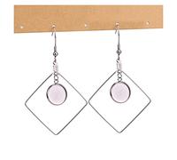 10 unids/lote de aretes de acero inoxidable cabujón bases, pendientes en blanco DIY geométrico 12 mm bisel bandeja para aretes fabricación de joyas tl818 (color: triángulo)