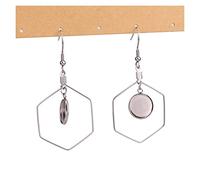 10 unids/lote de aretes de acero inoxidable cabujón bases, pendientes en blanco DIY geométrico 12 mm bisel bandeja para aretes fabricación de joyas tl818 (color: triángulo)
