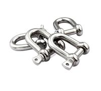 10 unids/lote de hebilla de Cable de pernos en U de acero inoxidable M4/M5/M6/M8, gemelos en forma de D, grillete tipo U, gancho de tornillo de cuerda(M8 (10 PCS))