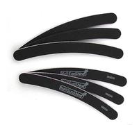 10 unids/lote de limas de uñas de papel de lija fuerte 100 180, bloques de pulido de plátano curvo negro, limas de pulido, herramientas de cuidado de manicura de Gel UV-180-240