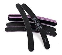 10 unids/lote de limas de uñas de papel de lija fuerte 100 180, bloques de pulido de plátano curvo negro, limas de pulido, herramientas de cuidado de manicura de Gel UV-100-180