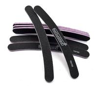 10 unids/lote de limas de uñas de papel de lija fuerte 100 180, bloques de pulido de plátano curvo negro, limas de pulido, herramientas de cuidado de manicura de Gel UV-100-180