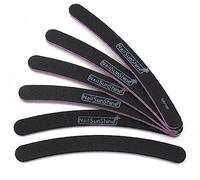 10 unids/lote de limas de uñas de papel de lija fuerte 100 180, bloques de pulido de plátano curvo negro, limas de pulido, herramientas de cuidado de manicura de Gel UV-100-100