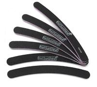 10 unids/lote de limas de uñas de papel de lija fuerte 100 180, bloques de pulido de plátano curvo negro, limas de pulido, herramientas de cuidado de manicura de Gel UV-100-100