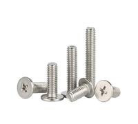 10 unids/lote de tornillo de cabeza de oblea plana ultradelgada cruzada de acero inoxidable M1.4 M1.6 M2 M2.5 M3 M4 M5 M6 M8(10mm x10pcs,M5)