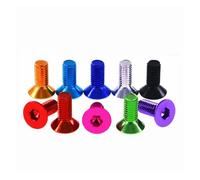 10 unids/lote DIN7991 tornillos Allen de aluminio M3 M4 M5 M6x6/8/10/12/14/16 tornillos de cabeza avellanada hexagonal plana pernos Color anodizado(Silver,M5x12)