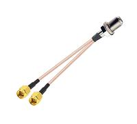 10 unids/lote F hembra a 2 adaptadores SMA macho RG316 Pigtail tipo Y divisor combinador RF extensión coaxial puente 15 cm (color: 25 piezas 25 cm)