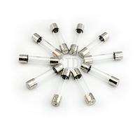 10 unids/lote fusible de tubo vidrio 5 * 20mm 6 * 30mm 250V 0.5A 1A 2A 3A 3.15A 4A 6A 7A 8A 10A 12A 20A(2a,5X20MM)