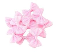 10 unids/Lote Lazo de Cinta de poliéster de Doble Capa Lazos de Lentejuelas for Manualidades Accesorios de decoración(Pink)