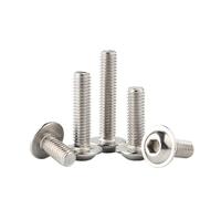 10 unids/lote M2 .5 M3 M4 M5 M6 M8 A2-70 tornillos de cabeza de botón hexagonal de acero inoxidable con perno de cuello(8mm x10pcs,M6)