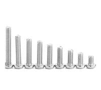 10 unids/lote M3 M4 M5 M6 35/40/45/50/55/60 mm A2-70 304 tornillo de cabeza cruzada acero inoxidable perno redondo(45mm,M6)