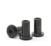 10 unids/lote M3 M4 M5 M6 M8 negro Zin plateado grande plano hexagonal cabeza hexagonal remache conector insertar junta manga tapa tuerca a tope(M6x20mm (10pcs))