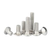 10 unids/lote M4 M5 10-30mm de longitud perno de carro 304 cabeza redonda de acero inoxidable tornillo de cuello cuadrado(M4,10PCS_25MM)