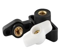 10 unids/lote M4 M5 M6 M8 25#37# T tipo ciruela ala de baquelita tuercas de apriete manual perilla de cabeza de plástico de mariposa tuerca de pulgar(S36 white through,M8 10pcs)