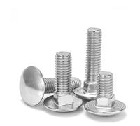 10 unids/lote M4 M5 M6 M8 M10 M12 10-150mm de longitud perno de carro 304 cabeza redonda de acero inoxidable tornillo de cuello cuadrado DIN603(20mm x10pcs,M6)