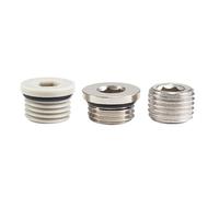 10 unids/lote M5 1/8 1/4 3/8 1/2 tapón Hexagonal interno de latón con anillo de sellado, tapa de extremo de hierro for tapón de plástico neumático(10PCS Brass M5)