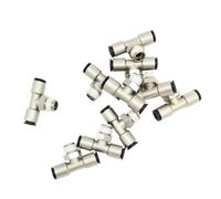 10 unids/lote PBP M5 1/8 1/4 3/8 1/2 conector de latón en T de rama macho con funda de plástico conector de aire neumático(PBP4-M5 4mm M5)