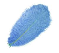 10 Unids/lote Plumas de Avestruz de Colores para Manualidades Negro Menta Rosa Rojo Oro Pluma Decoración DIY Vacaciones Carnaval Decoración de Boda-Azul claro-35-40 cm 14-16 pulgadas