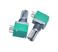 10 unids/lote RK097G 6 pines 5K 10K 20K 50K 100K B5K con un interruptor de eje de audio potenciómetro de sellado de amplificador de 15mm(500K Ohm)