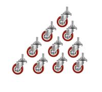 10 unids/lote Spot 1,5 pulgadas rueda de tornillo rojo M8 rodillo Universal rueda de plástico de Pvc respaldo mecánico