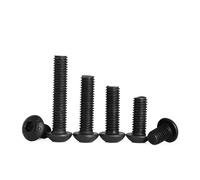 10 unids/lote tornillo hexagonal M2 M2.5 M3 M4 M5 M6 M8 M10 cabeza de botón negro tornillo hexagonal tornillos de cabeza redonda(45mm x10pcs,M4)
