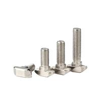 10 unids/lote tornillos de conector aluminio perno cabeza martillo M5 T acero niquelado for perfiles EU20/ 30/40/4 5(20mm x10pcs)