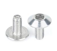 10 unids M6 304 Acero inoxidable Allen Tornillo de cabeza de paraguas grandes Hexágono Tornillos de zócalos de setas 12-30mm Diámetro de la cabeza larga 13mm / 15mm(M6x16mm (13mm Head))