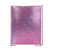 10 UNIDS Metálico Burbuja Mailer Embalaje de Regalo Glamour Colorido Tonos Plateados Cojín de Aluminio Sobres de Envío Acolchados-rosa-25x30